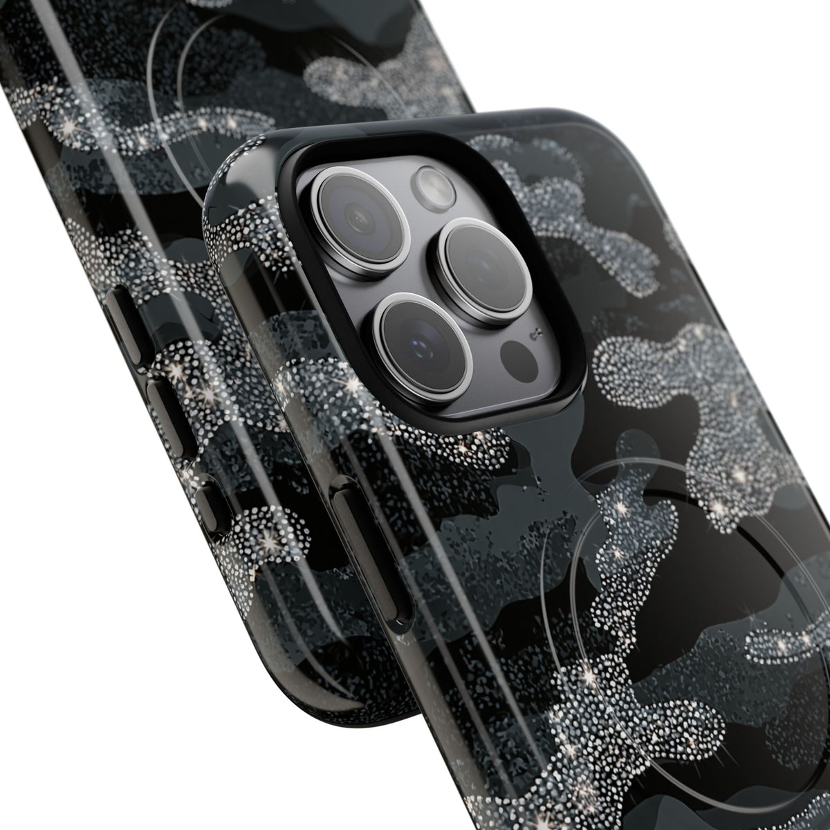 Glitter Shadow Camo · Tough 2.0 Magnetic Phone Case for iPhone · Black