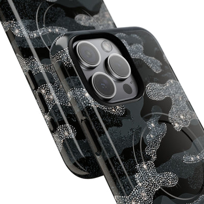 Glitter Shadow Camo · Tough 2.0 Magnetic Phone Case for iPhone · Black