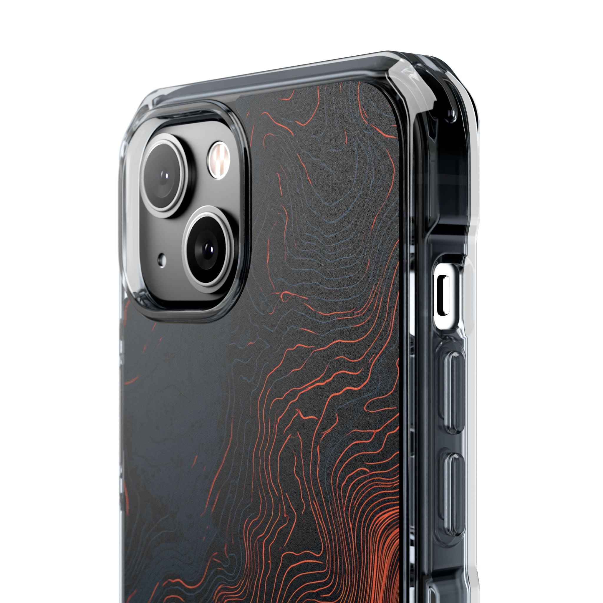 Black Impact MagSafe Phone Case for iPhone - Volcanic Basalt Map