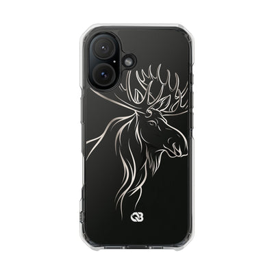 Nordic Moose Contour · Clear Impact Magnetic Phone Case for iPhone · Black