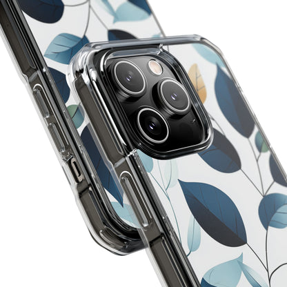 Navy Blattadern iPhone 14 Pro Case - Impact