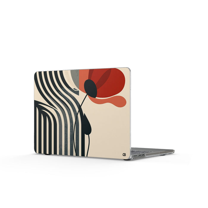 Modernist Poppy · Clear Hard Case for MacBook · Beige
