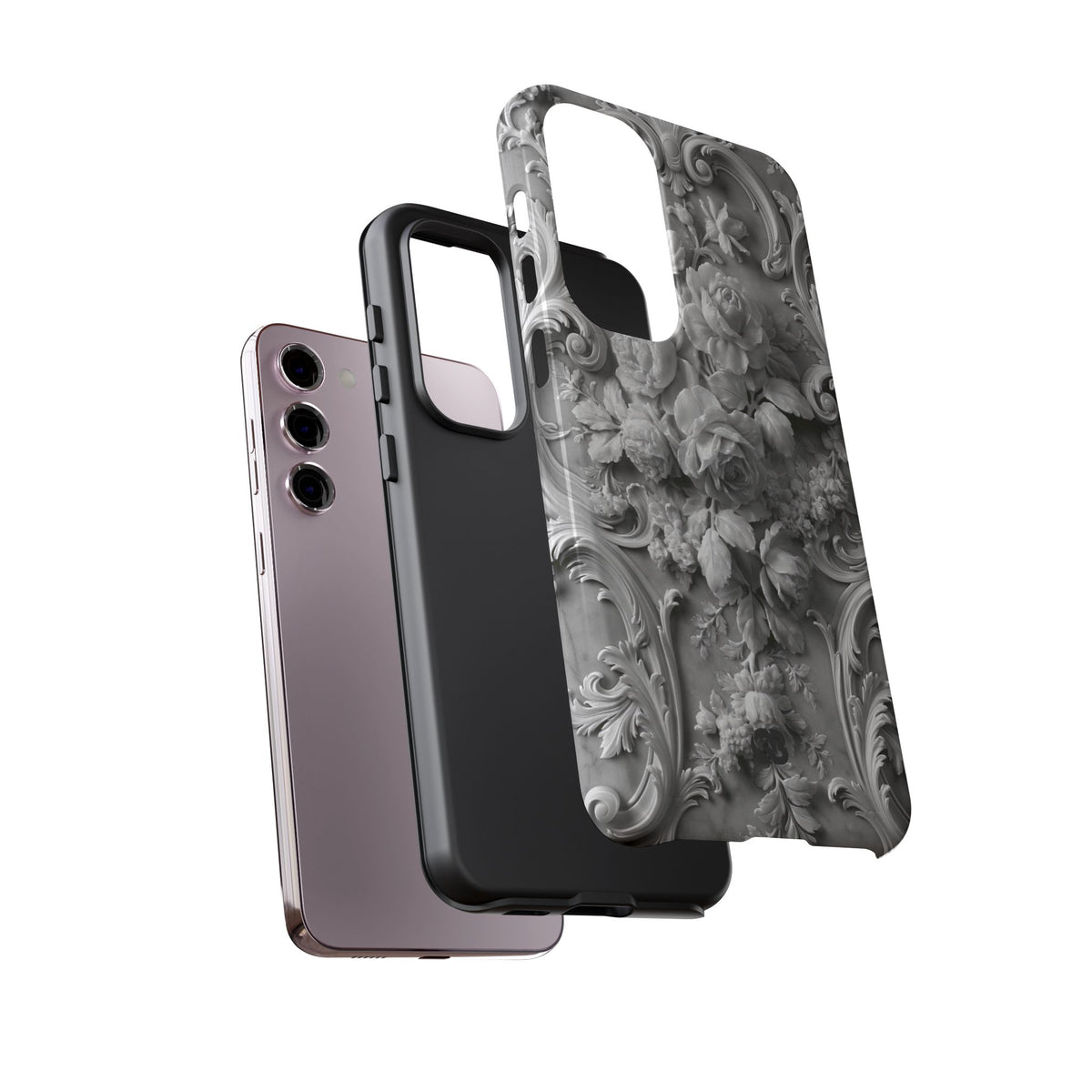 Rococo Marble Rose · Tough Phone Case for Samsung · White