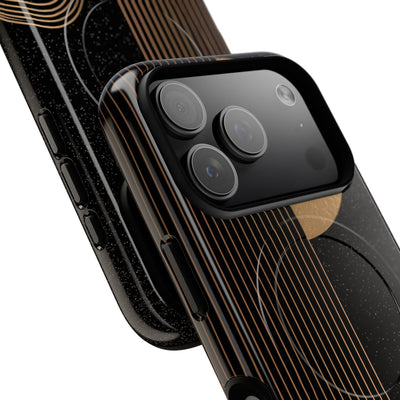 Gold Tough 2.0 Magnetic Phone Case for iPhone - Gilded Obsidian Dunes