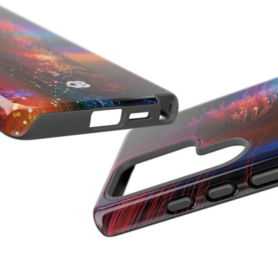 Black Tough Phone Case for Samsung - Cyber Optic Streak