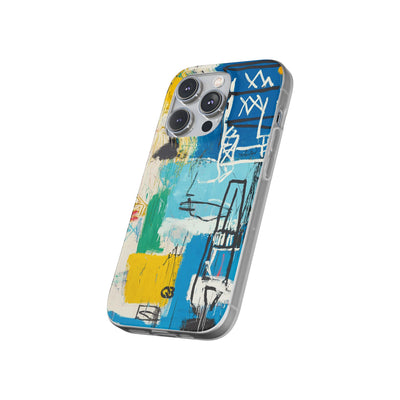 Azure Urban Scribble · Soft Phone Case for iPhone