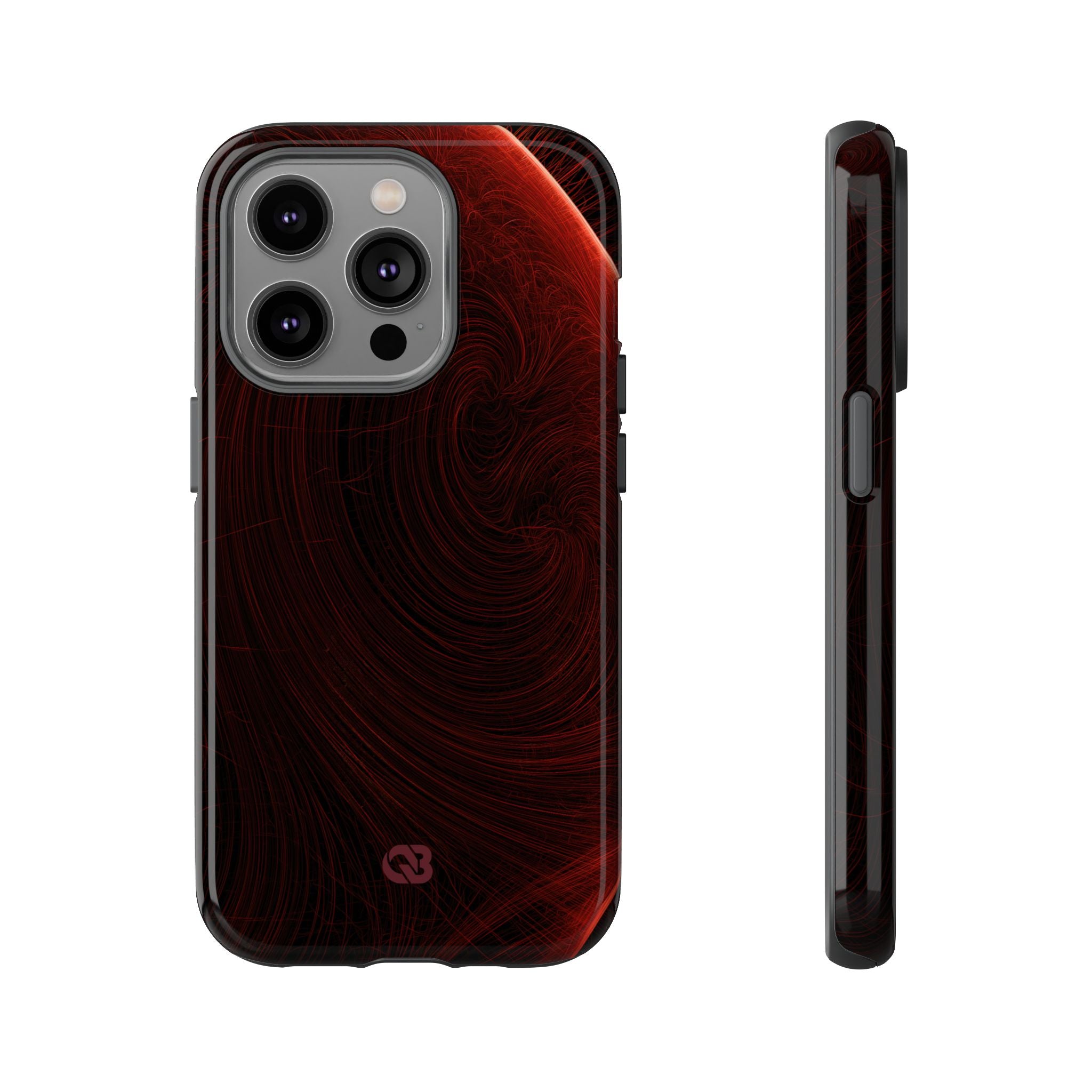 Red Tough Phone Case for iPhone - Crimson Flare Flux