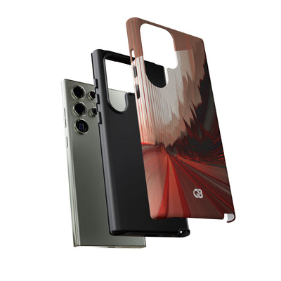 Red Tough Phone Case for Samsung - Crimson Pulse Horizon