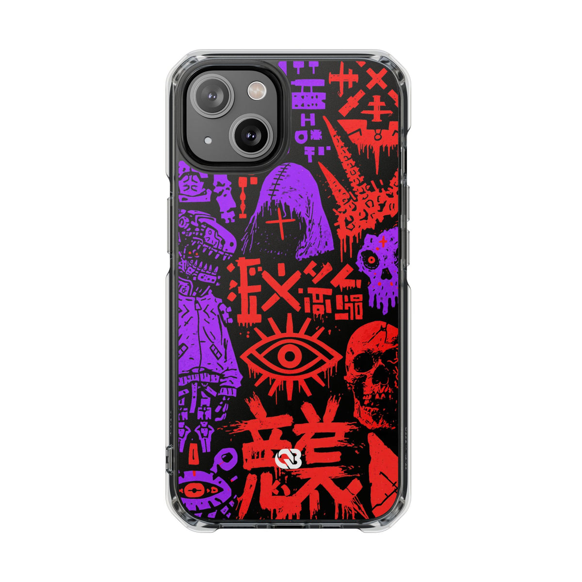 Underground Cyber Glyphs · Clear Impact Magnetic Phone Case for iPhone · Black