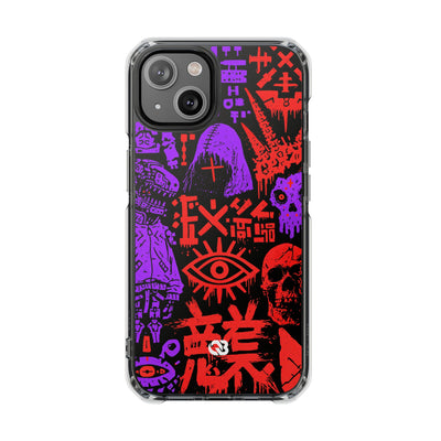 Underground Cyber Glyphs · Clear Impact Magnetic Phone Case for iPhone · Black