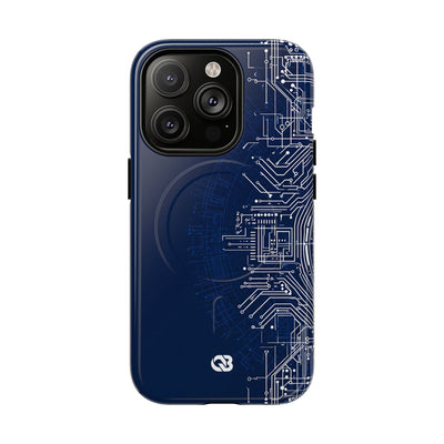 Blue Tough 2.0 Magsafe Phone Case for iPhone - Cobalt Circuit Logic