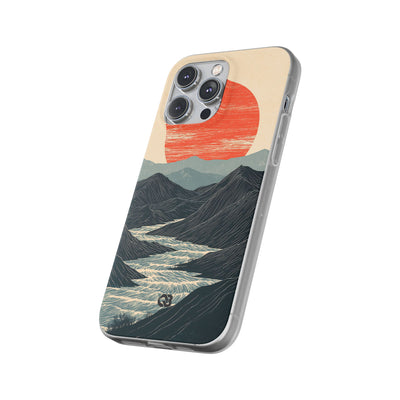 Beige Lite Phone Case for iPhone - Crimson Ridge Flow