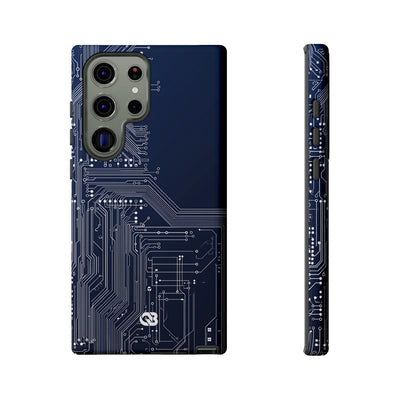 Blue Tough Phone Case for Samsung - Cobalt Data Stream