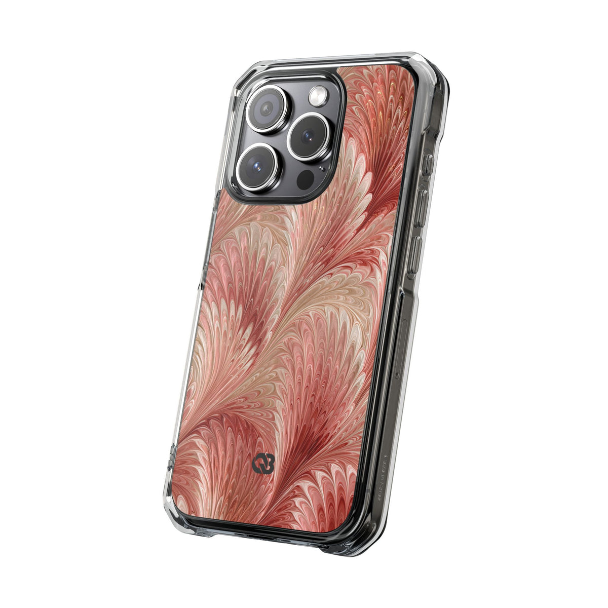 Blush Petal Plume · Clear Impact Magnetic Phone Case for iPhone · Pink