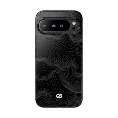 Obsidian Contour Elevation · Tough Phone Case for Pixel ·  Black