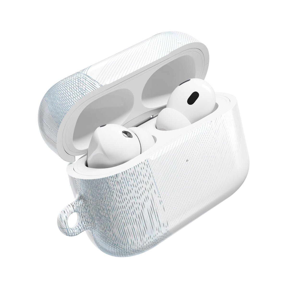 Glacial Contour Waves · Hard Case for AirPods & AirPods Pro · White