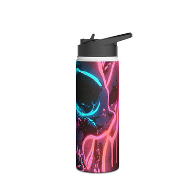 Neon Drip Skull · Insulated Water Bottle · Black
