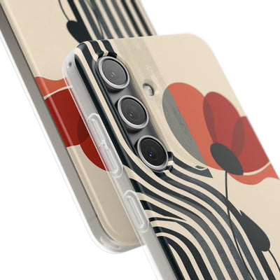 Beige Lite Phone Case for Samsung - Crimson Line Bloom