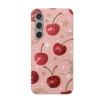 Bedazzled Ruby Cherries · Lite Phone Case for Samsung · Pink