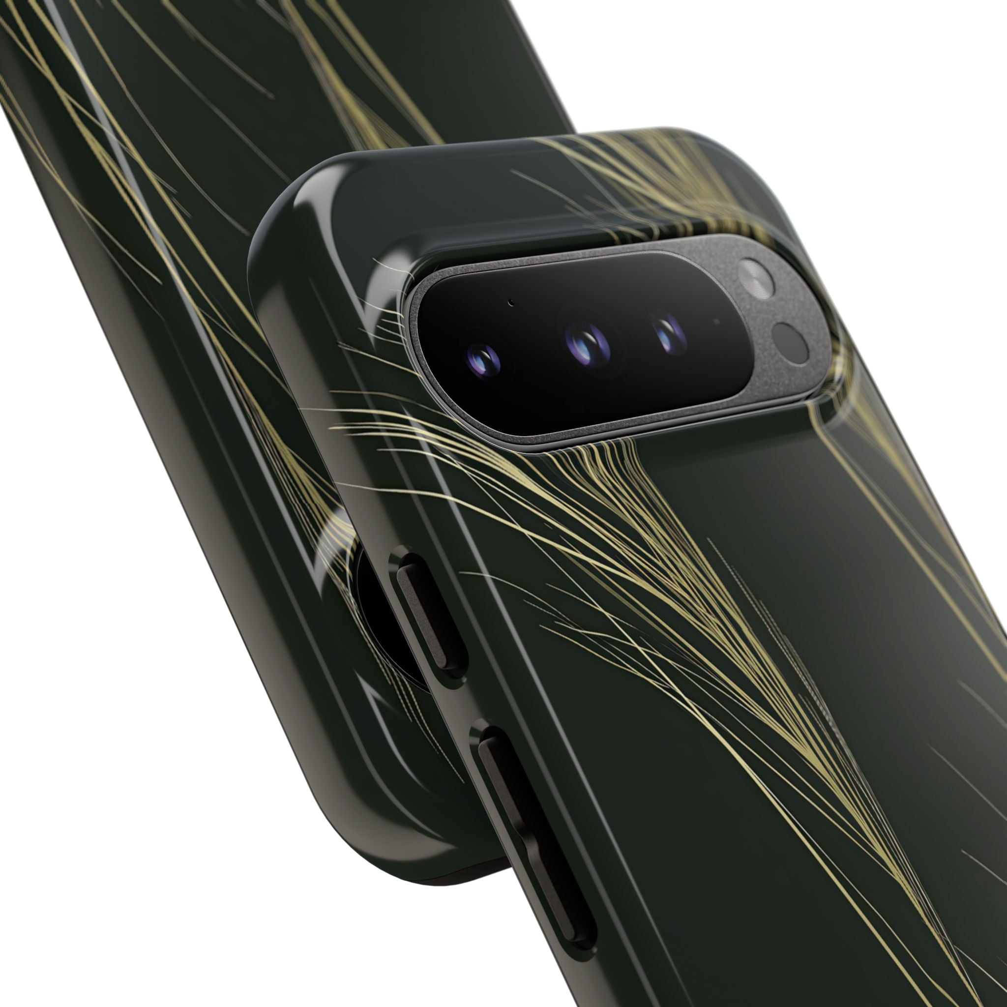 Green Tough Phone Case for Google Pixel - Midnight Gilded Grass