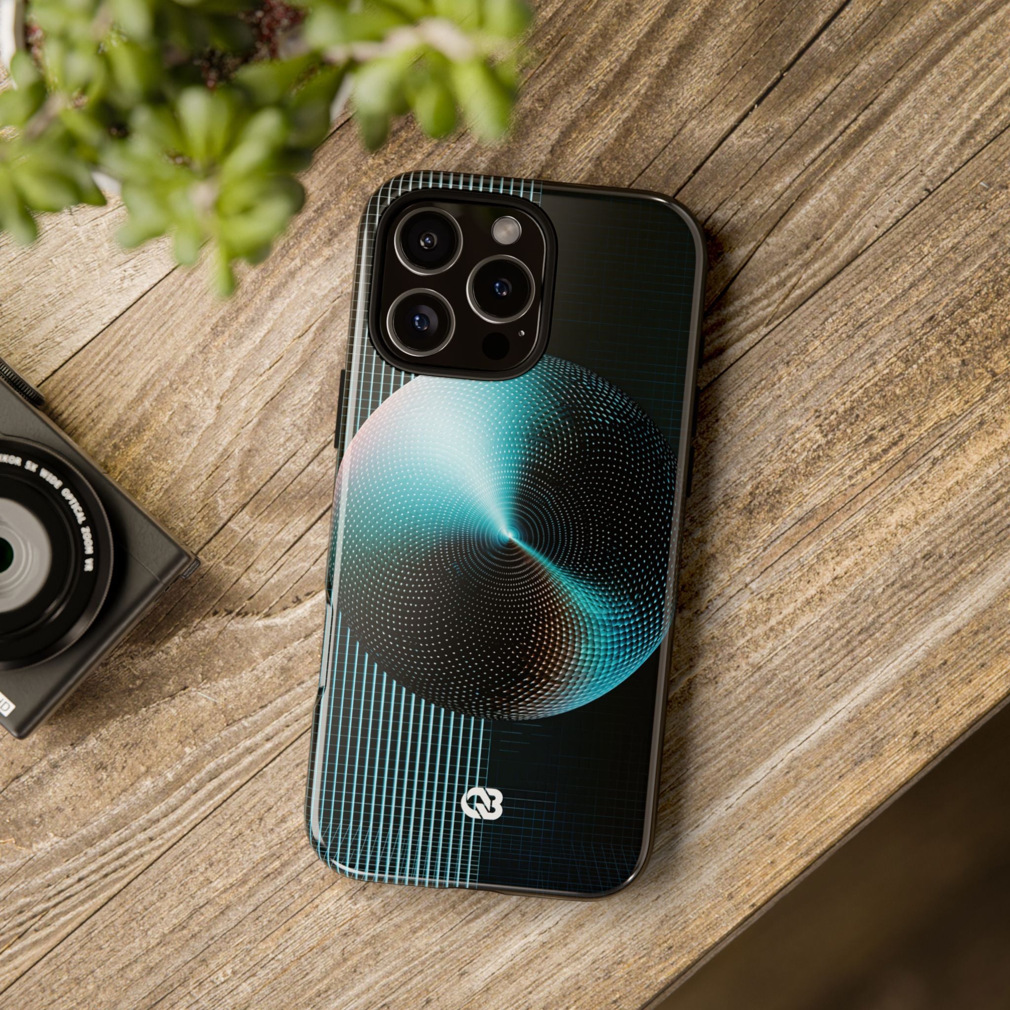 Blue Tough Phone Case for iPhone - Cyan Vector Sphere
