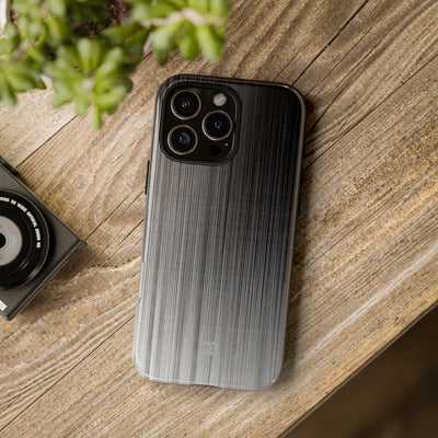 Grey Tough Phone Case for iPhone - Static Vertical Dither