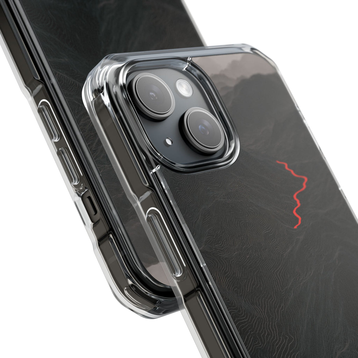 Crimson Ridge Pass · Clear Impact Magnetic Phone Case for iPhone ·  Black