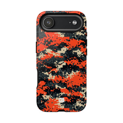 Signal Pixel Camo · Tough Phone Case for iPhone · Orange