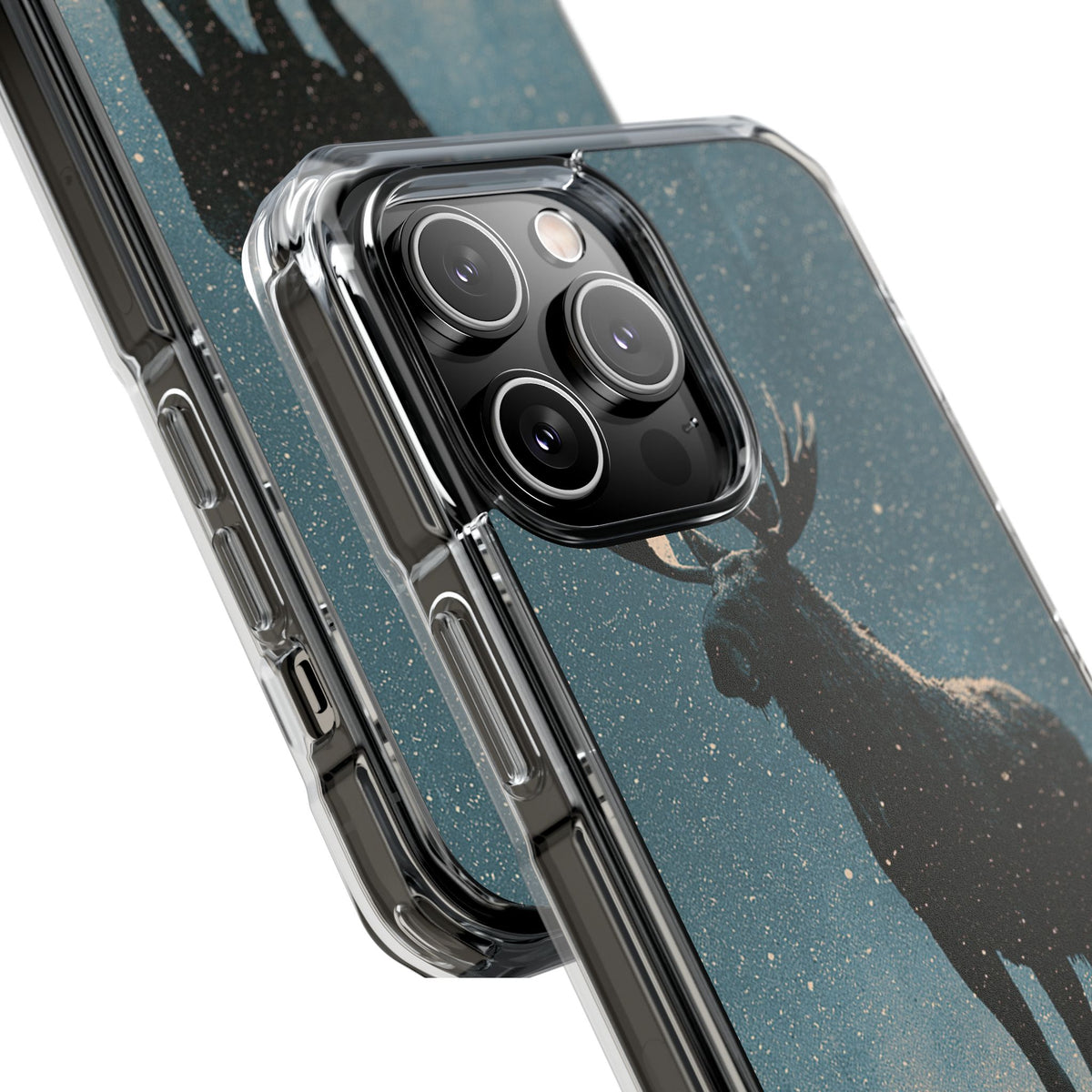 Nordic Boreal Moose · Clear Impact Magnetic Phone Case for iPhone · Blue