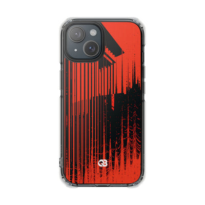 Red Impact MagSafe Phone Case for iPhone - Crimson Brutalist Distortion