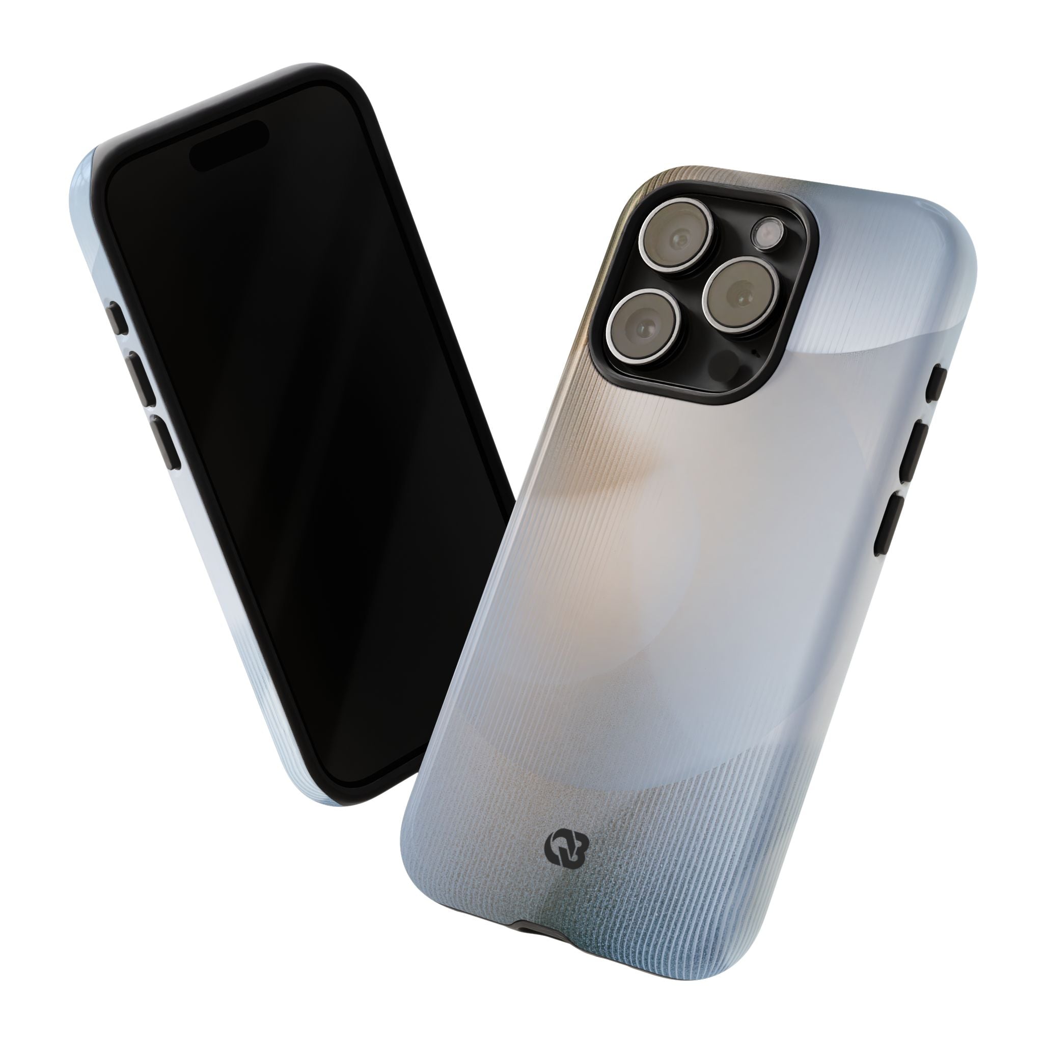 White Tough Phone Case for iPhone - Frosted Ribbed Sphere