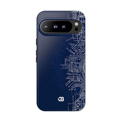 Blue Tough Phone Case for Google Pixel - Cobalt Circuit Logic