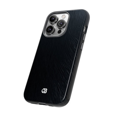 Black Tough Phone Case for iPhone - Midnight Brushed Grain