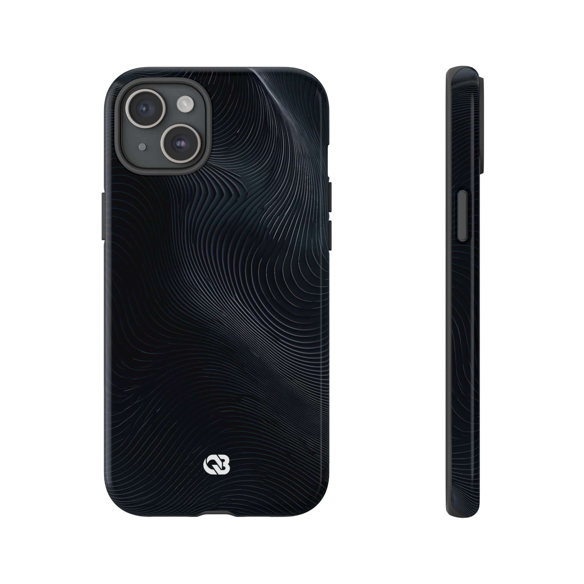 Black Tough Phone Case for iPhone - Obsidian Ridge Flux