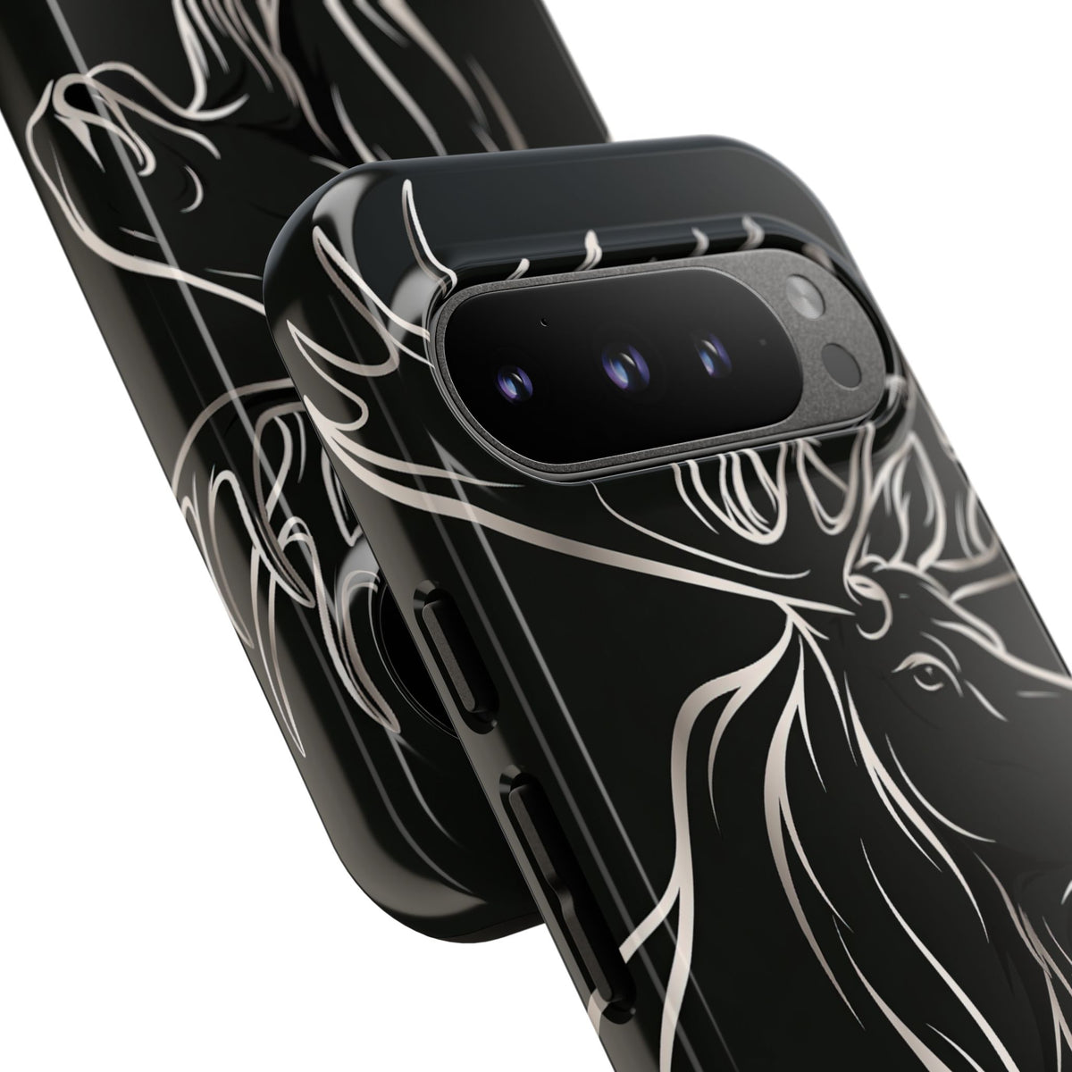 Nordic Moose Contour · Tough Phone Case for Pixel ·  Black