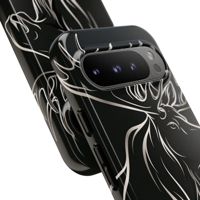 Nordic Moose Contour · Tough Phone Case for Pixel ·  Black
