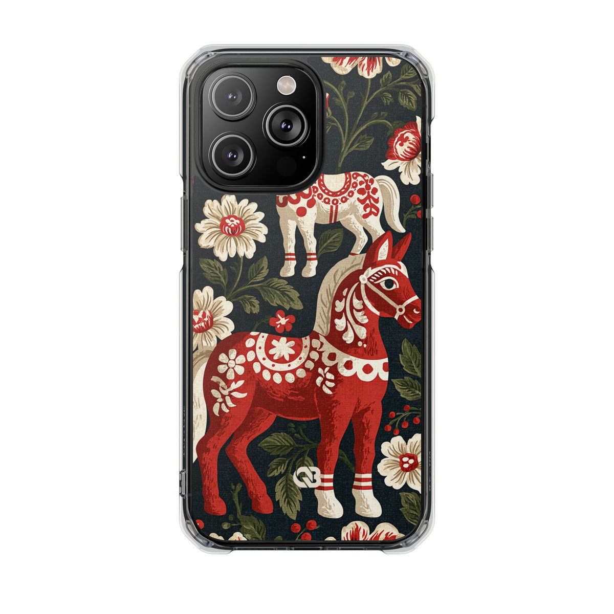 Nordic Dala Meadow · Clear Impact Magnetic Phone Case for iPhone · Red