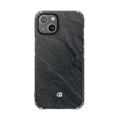 Dark Slate Strata · Clear Impact Magnetic Phone Case for iPhone ·  Black