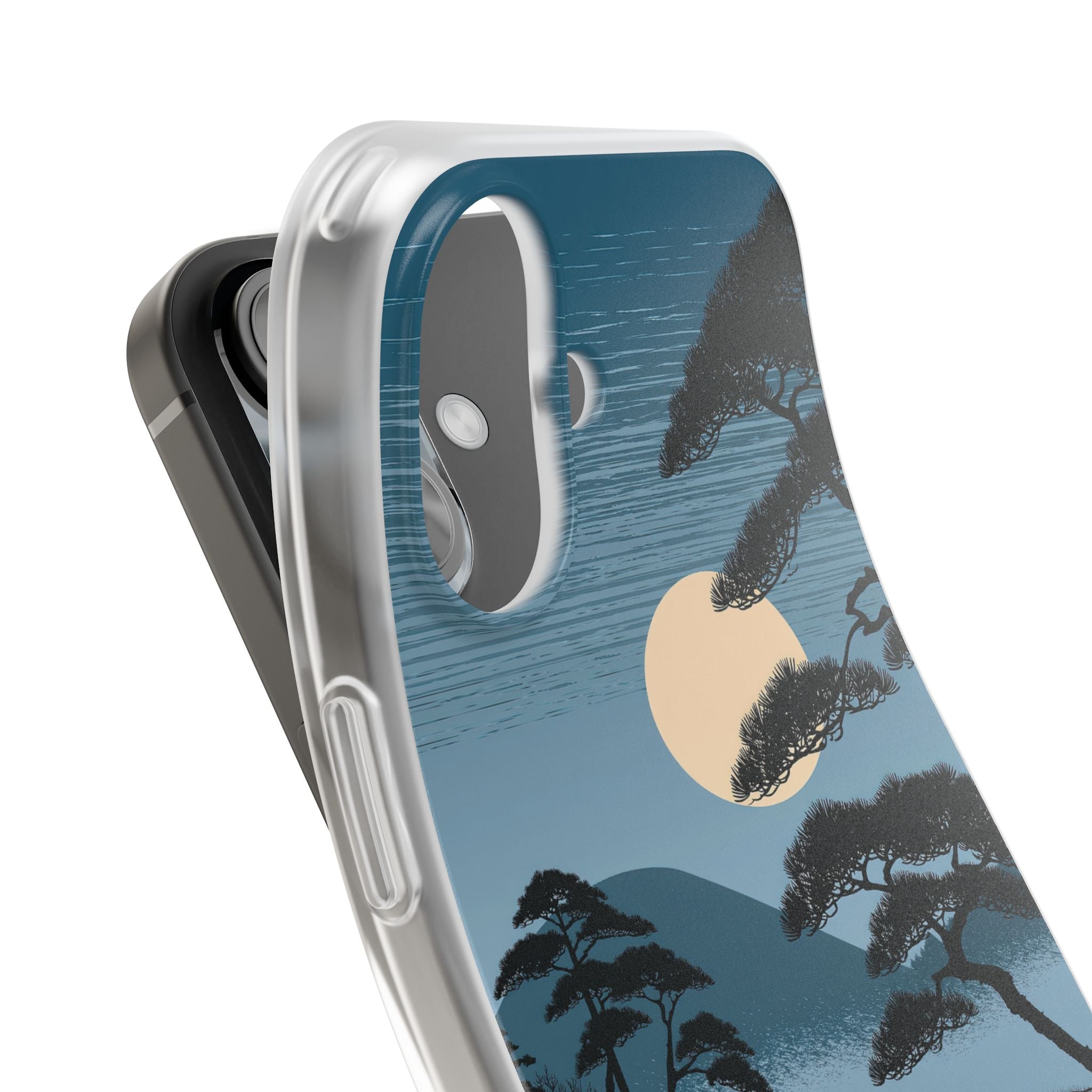 Blue Lite Phone Case for iPhone - Midnight Kyoto Pine
