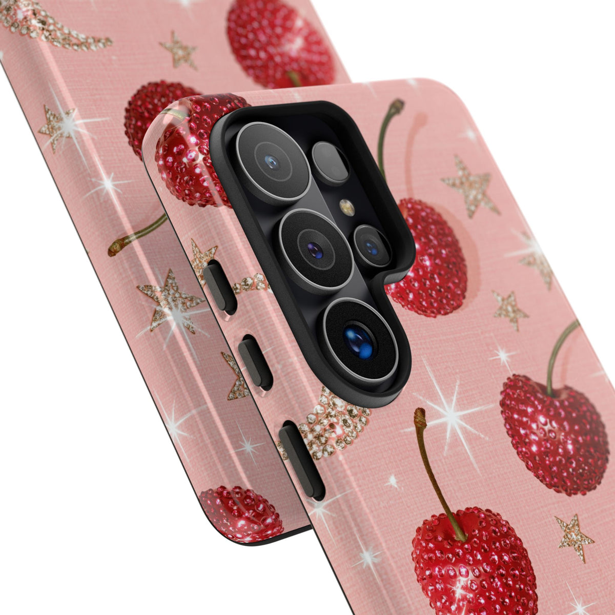 Bedazzled Ruby Cherries · Tough Phone Case for Samsung · Pink