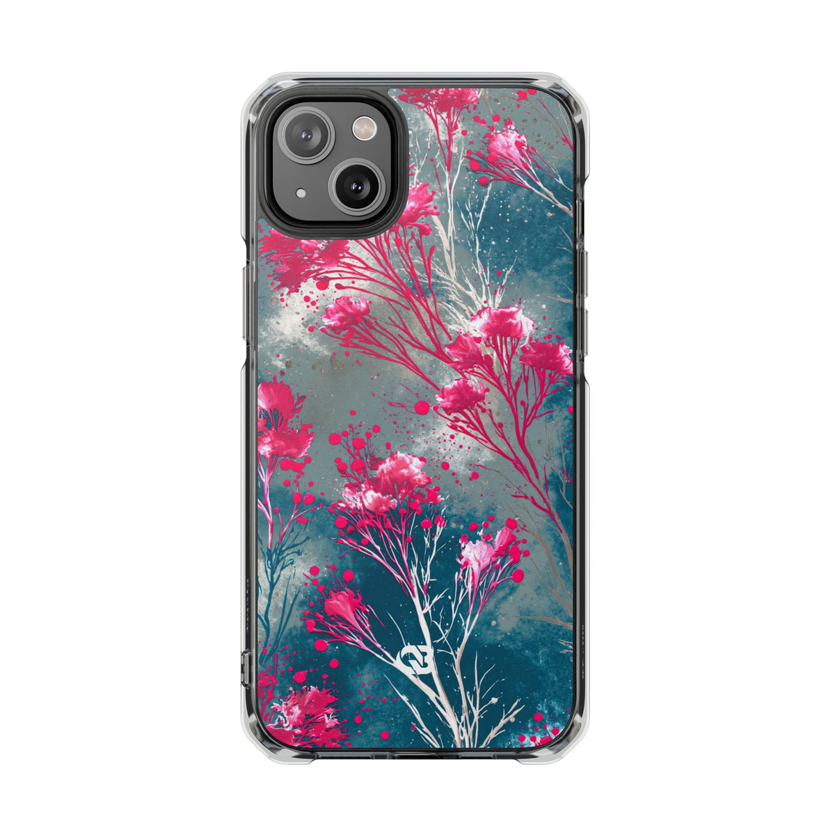 Cyber Blossom · Clear Impact Magnetic Phone Case for iPhone · Teal