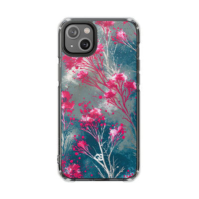 Cyber Blossom · Clear Impact Magnetic Phone Case for iPhone · Teal