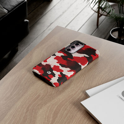 Crimson Halftone Camo · Tough Phone Case for Samsung · Red
