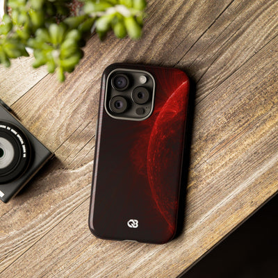 Red Tough Phone Case for iPhone - Solar Crimson Flare