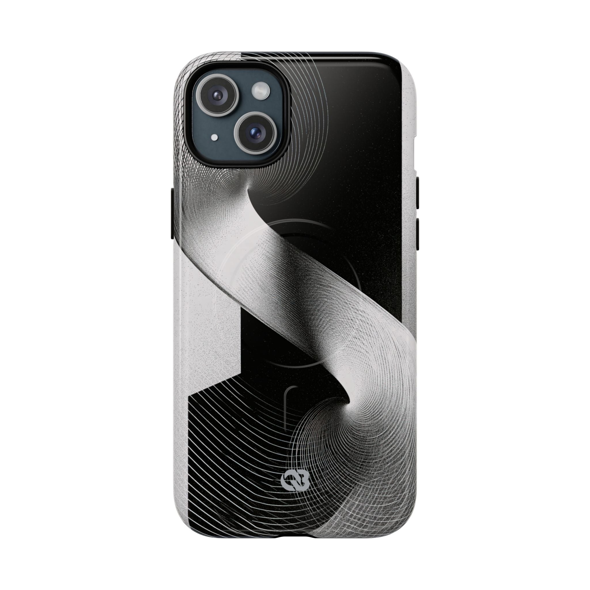 Grey Tough 2.0 Magsafe Phone Case for iPhone - Obsidian Moiré Wave