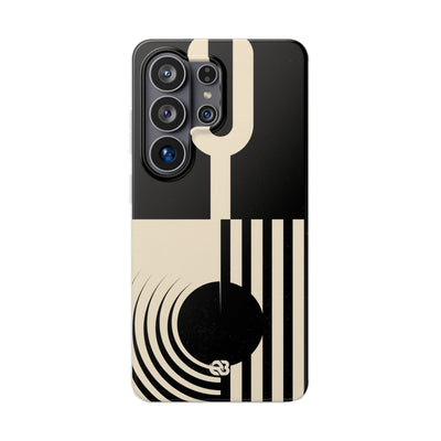 Black Lite Phone Case for Samsung - Ivory Signal Grid