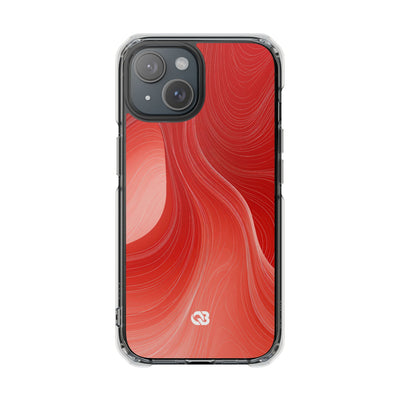Red Impact MagSafe Phone Case for iPhone - Crimson Silk Strands