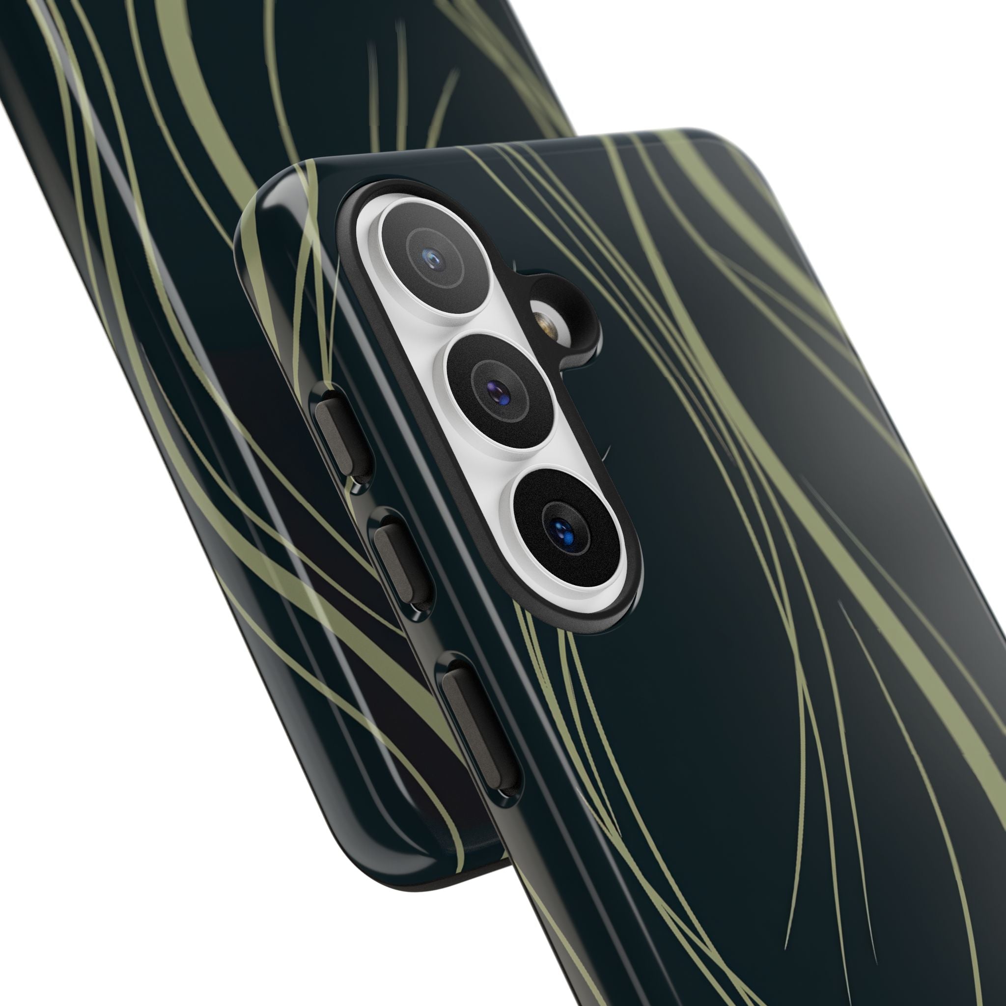 Green Tough Phone Case for Samsung - Obsidian Sage Flow