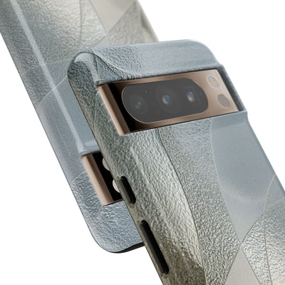 Silver Tough Phone Case for Google Pixel -Frosted Silver Mosaic