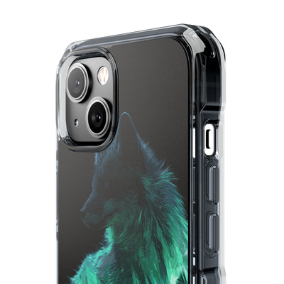 Nordic Aurora Fox · Clear Impact Magnetic Phone Case for iPhone · Teal
